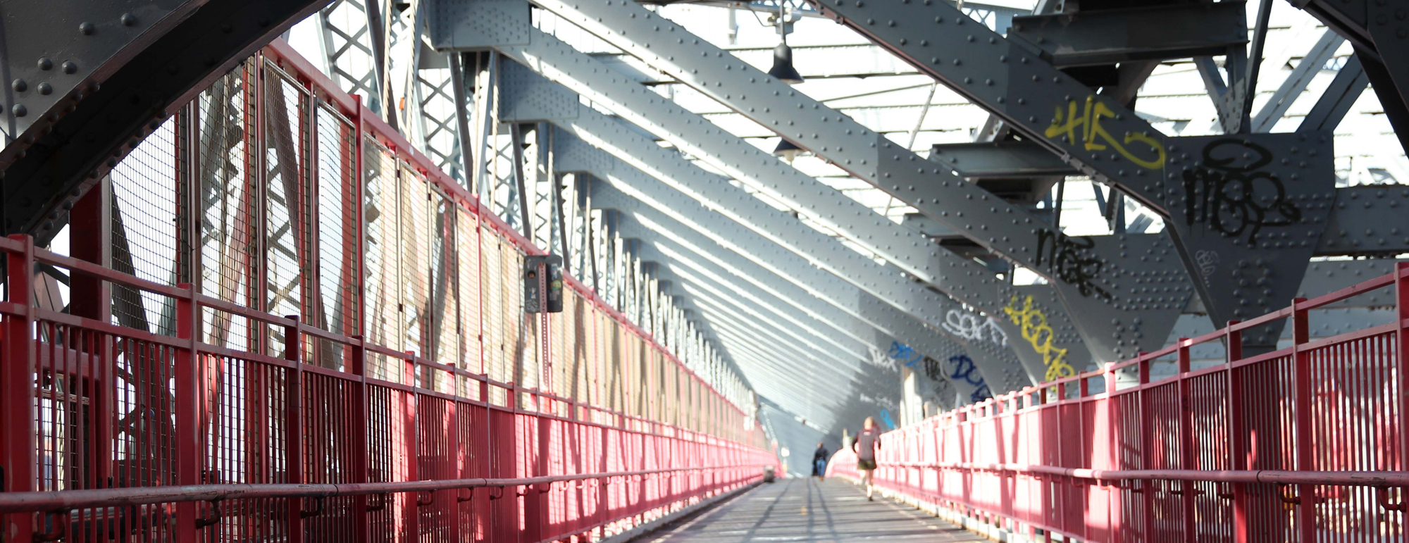 view of a red bridge